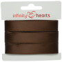 Infinity Hearts Satengbånd Dobbeltsidig 15mm 850 Brun - 5m