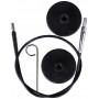 KnitPro Wire / Kabel til Korte Utskiftbare Rundpinner 20cm (Blir 40cm inkl. pinner) Sort / Svart