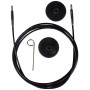 KnitPro Wire / Kabel for utskiftbare rundstrikkepinner 126cm (blir 150cm inkl. pinner) Svart