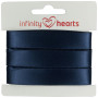 Infinity Hearts Satengbånd Dobbeltsidig 15mm 370 Marine - 5m
