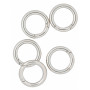 Infinity Hearts O-ring/Endeløs ring med Åpning Messing Sølv Ø25mm - 5 stk