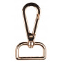 Infinity Hearts Karabinhake med D-ring Messing Lys Gull 60x30mm - 5 stk