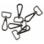 Infinity Hearts Karabinhake med D-ring Messing Sort 60x30mm - 5 stk