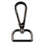 Infinity Hearts Karabinhake med D-ring Messing Sort 60x30mm - 5 stk