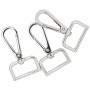 Infinity Hearts Karabinhake med D-ring Messing Sølv 60mm - 3 stk