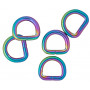 Infinity Hearts D-Ring Jern Mix farget 15x15mm - 5 stk
