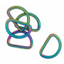 Infinity Hearts D-Ring Jern Mix farget 32x32mm - 5 stk