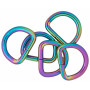 Infinity Hearts D-Ring Jern Mix farget 25x25mm - 5 stk