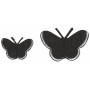 Strykejernsetikett sommerfugler svart ass. størrelser - 2 stk.