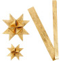 Stjernestrimler, gull, L: 44+78 cm, dia. 6,5+11,5 cm, B: 15+25 mm, 32 strimler/ 1 pk.