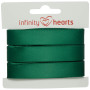 Infinity Hearts Satengbånd Dobbeltsidig 15mm 587 Mørk Grønn - 5m