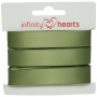 Infinity Hearts Satengbånd Dobbeltsidig 15mm 563 Støvet Grønn - 5m