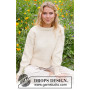 Prairie Rose Sweater by DROPS Design - Genser Strikkeoppskrift str. S - XXXL