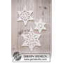 Wishing Stars by DROPS Design - Julestjerner Hekleoppskrift 3 størrelser