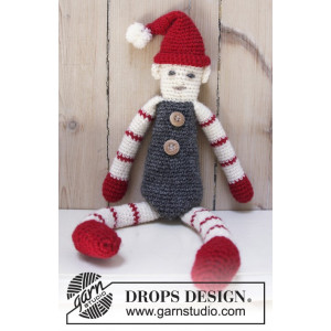 Santa's Buddy by DROPS Design - Nisse Hekleoppskrift 42 cm