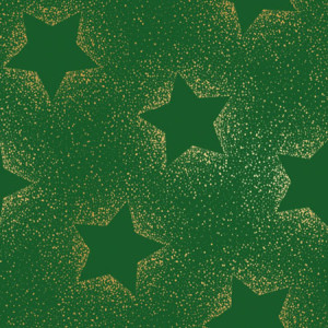 Poplin m/stjerner folietrykk gull 145cm 025 Grnn - 50cm
