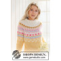 Lemon Meringue Sweater by DROPS Design - Genser Strikkeoppskrift str. S - XXXL