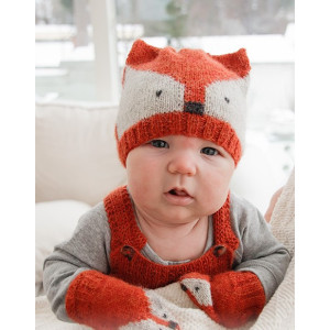 Baby Fox by DROPS Design - Baby Lue og Vanter Strikkeoppskrift Str. prematur - 3/4 år