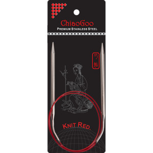 ChiaoGoo Knit Red Rundstrikkepinner i rustfritt kirurgisk stl 80 cm 2