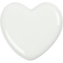 Hjerte, hvit, str. 6,5x6,5 cm, tykkelse 10 mm, 20 stk./ 20 kasse