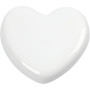 Hjerte, hvit, str. 6,5x6,5 cm, tykkelse 10 mm, 20 stk./ 1 kasse