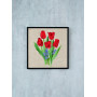 Permin Broderisett med røde tulipaner R5796 30x30cm