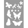 Sjablonger/Sjablong sommerfugler/blomster 21 x 29 cm