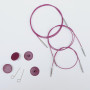 KnitPro Wire / Cable (Swivel) for utskiftbare rundpinner 20 cm (blir 40 cm inkl. pinner) Lilla