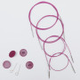 KnitPro Wire / Kabel til utskiftbare rundpinner 20 cm (blir 40 cm inkl. pinner) Lilla