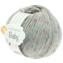 Lana Grossa Cool Wool baby Yarn Print 358 Lys grå/oransje/turkis/grønn/syklamen